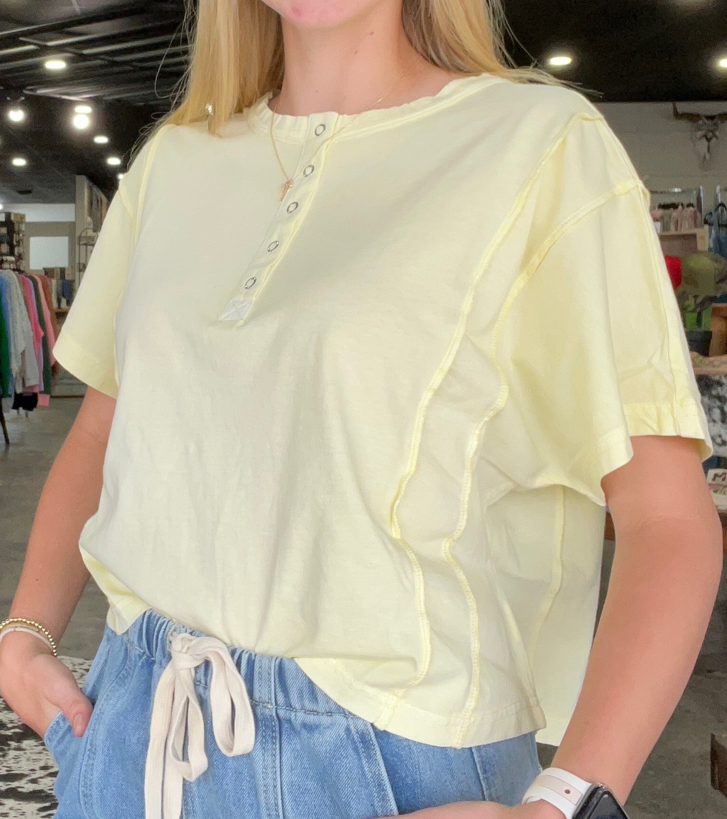 Lemon Drop Henley Top