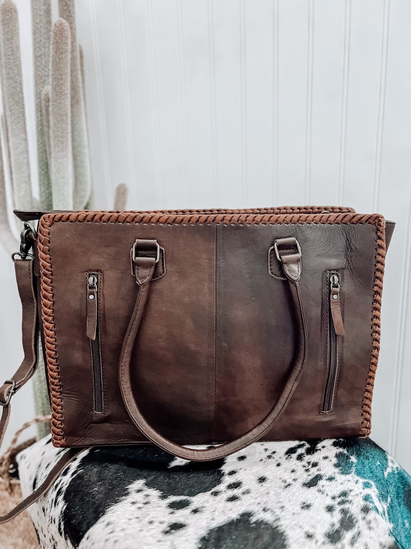 Tooled Leather & Cowhide Laptop Bags