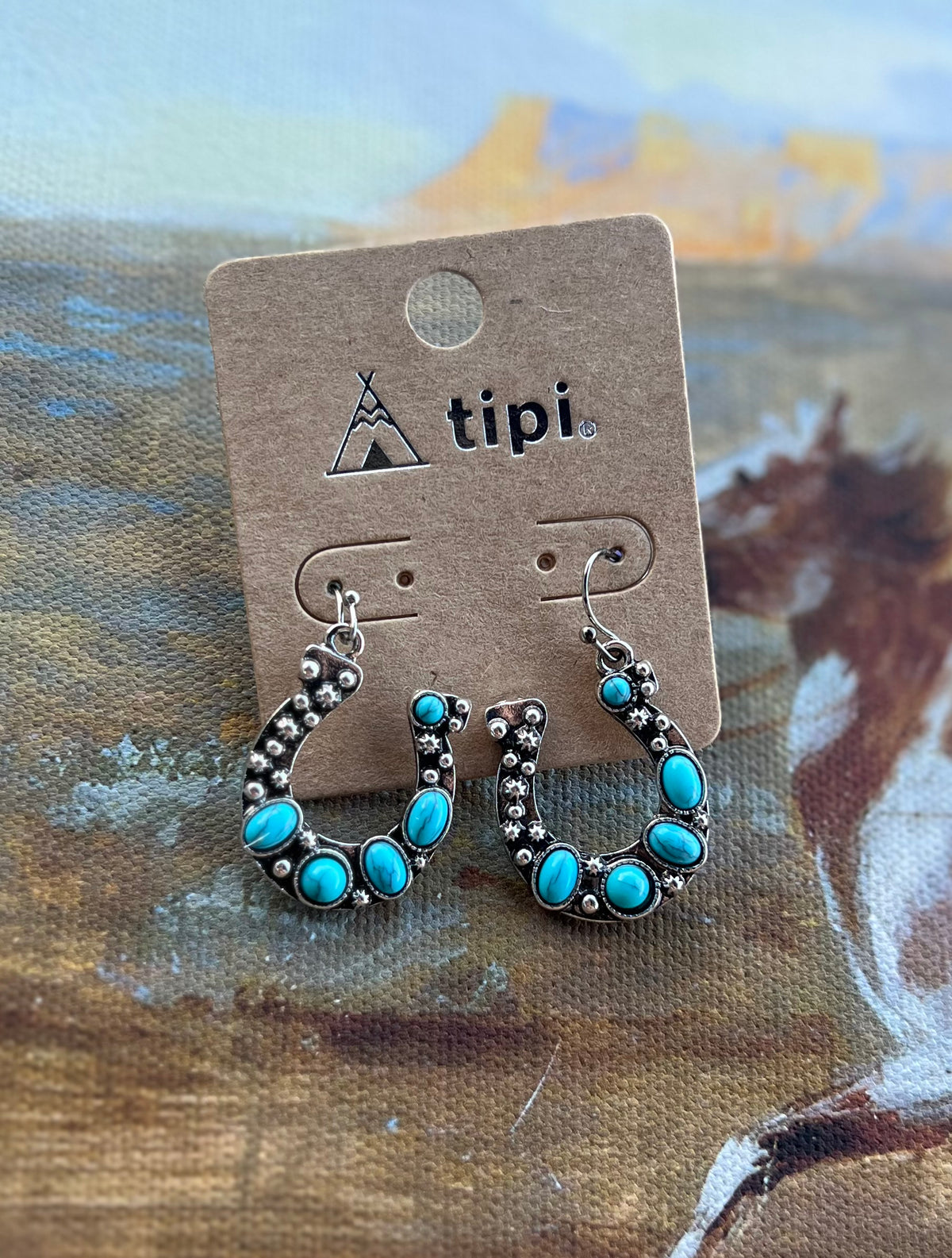 Turquoise Horseshoe Earrings