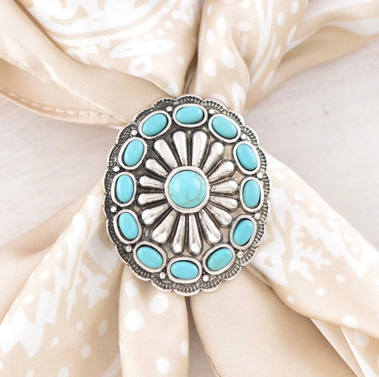 Turquoise Concho Scarf Slide