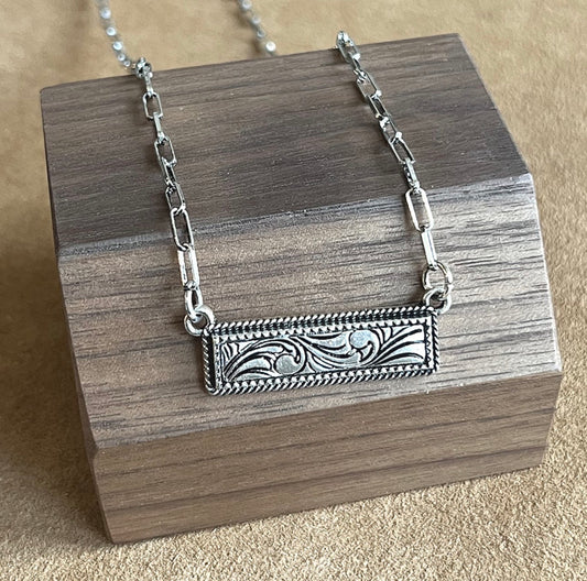 Tooling Bar Necklace