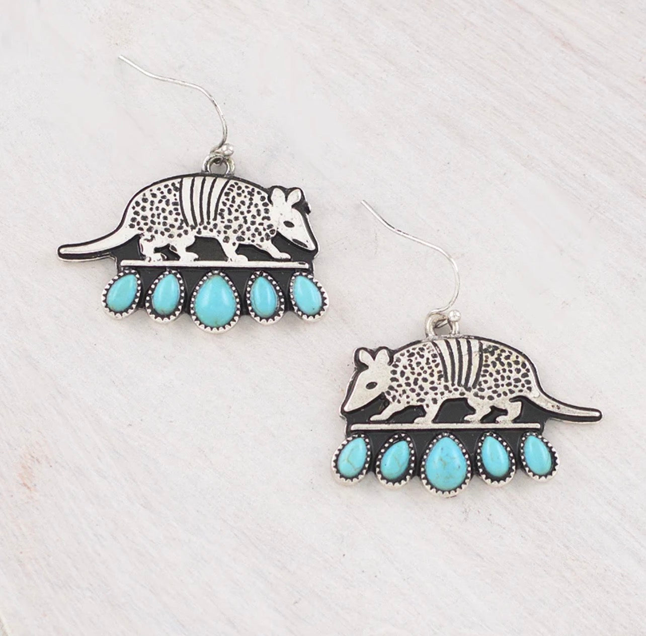 Turquoise Armadillo Earrings