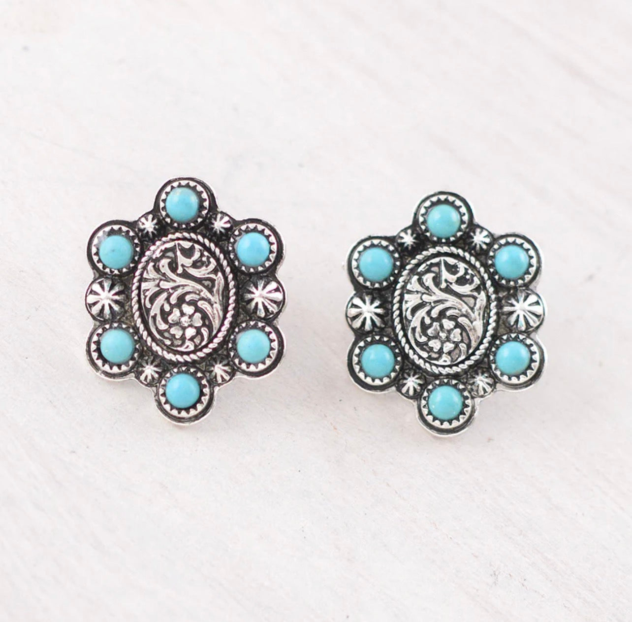 Turquoise Cluster Tooling Earrings