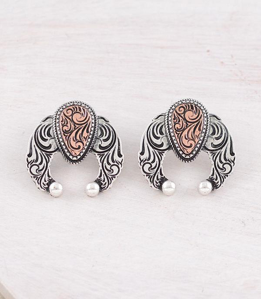 Tooling Squash Blossom Earrings