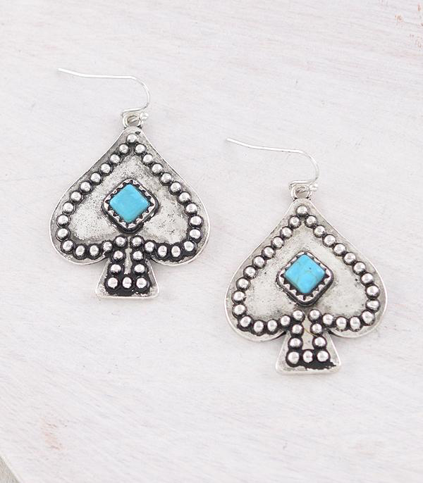 Turquoise Spade Earrings