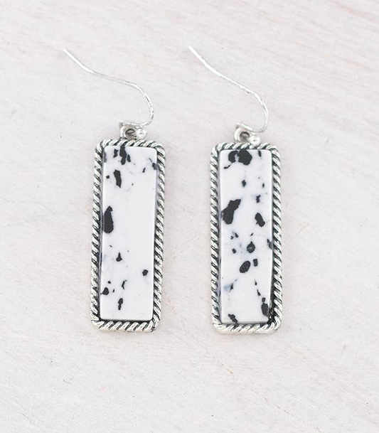 Semi Stone Bar Earrings