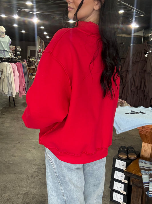 Texas Mock Neck Oversized Sweatshirt