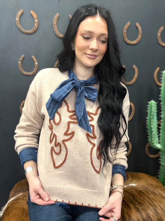 Knit Boot Stitch Sweater