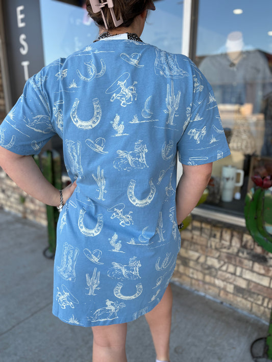 The Izzy T-Shirt Dress *Blue