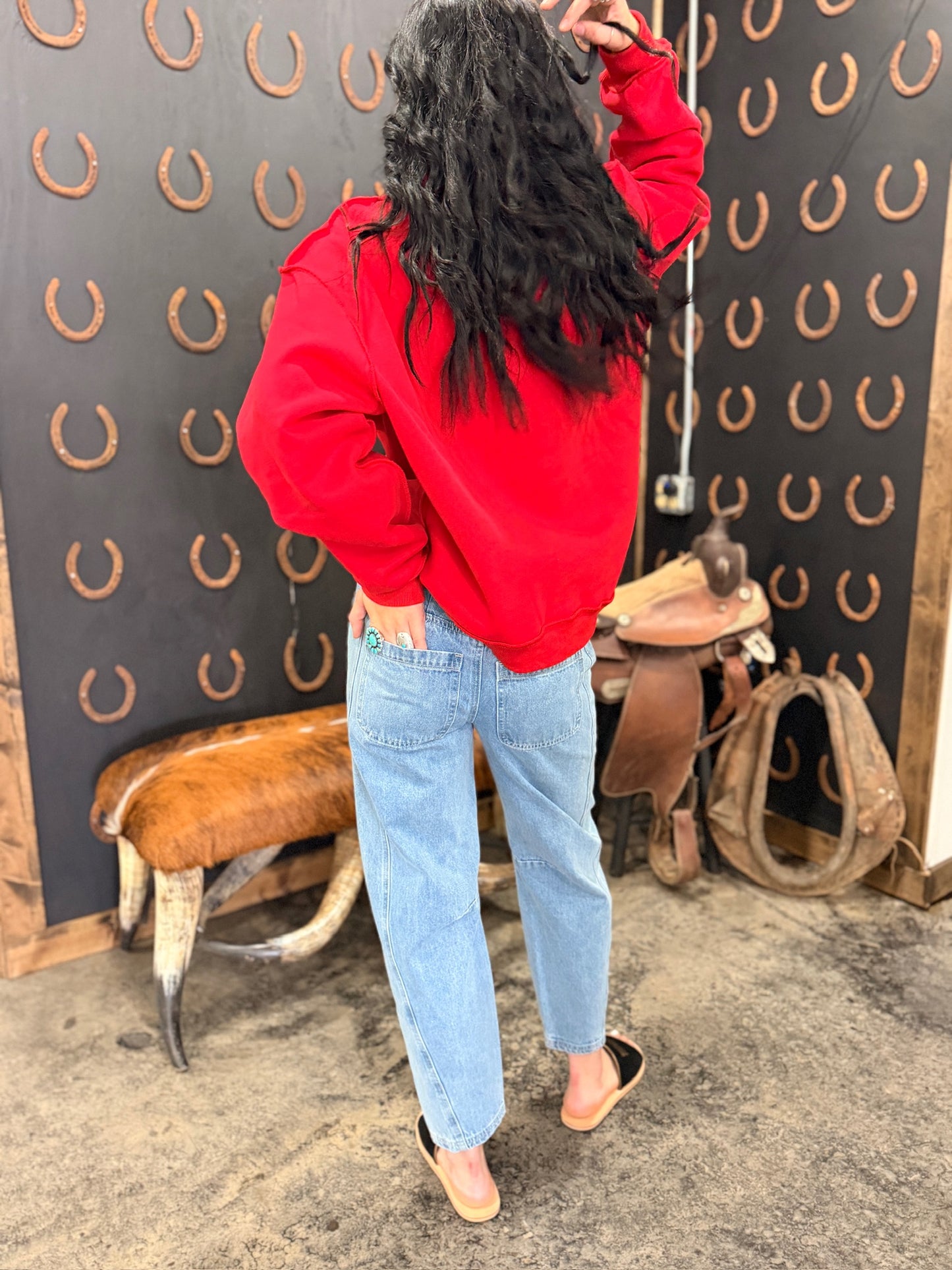 Arkansas Mock Neck Oversized Sweatshirt
