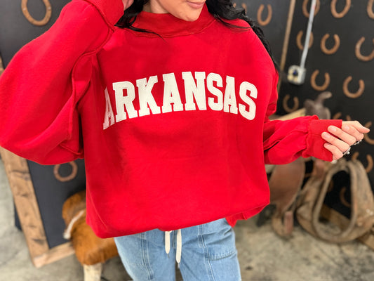 Arkansas Mock Neck Oversized Sweatshirt