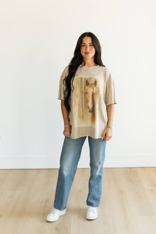 Horse Oversized Graphic Tee