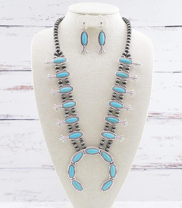 Turquoise Squash Blossom Necklace