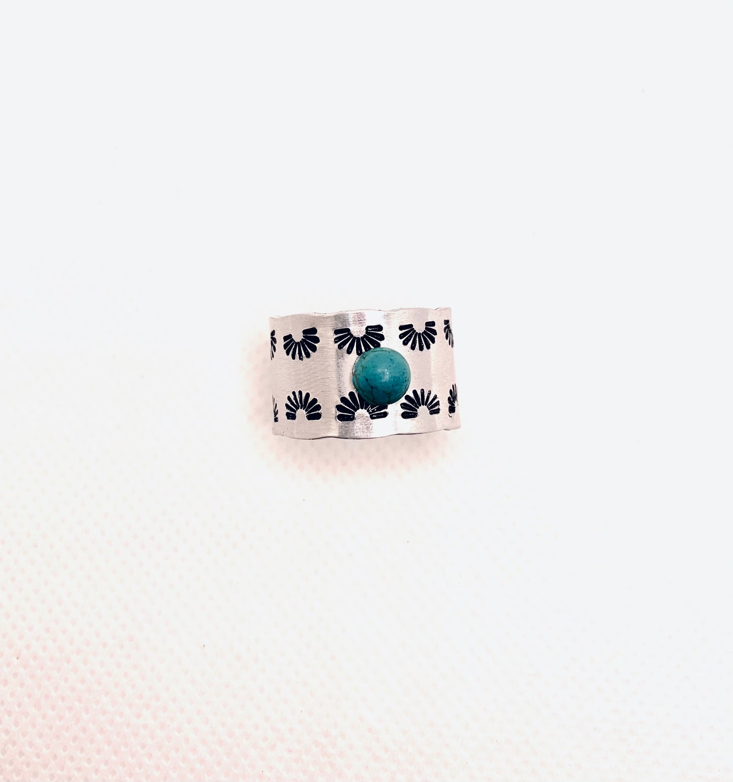 Sun Wrap Wide Ring with Turquoise Stone