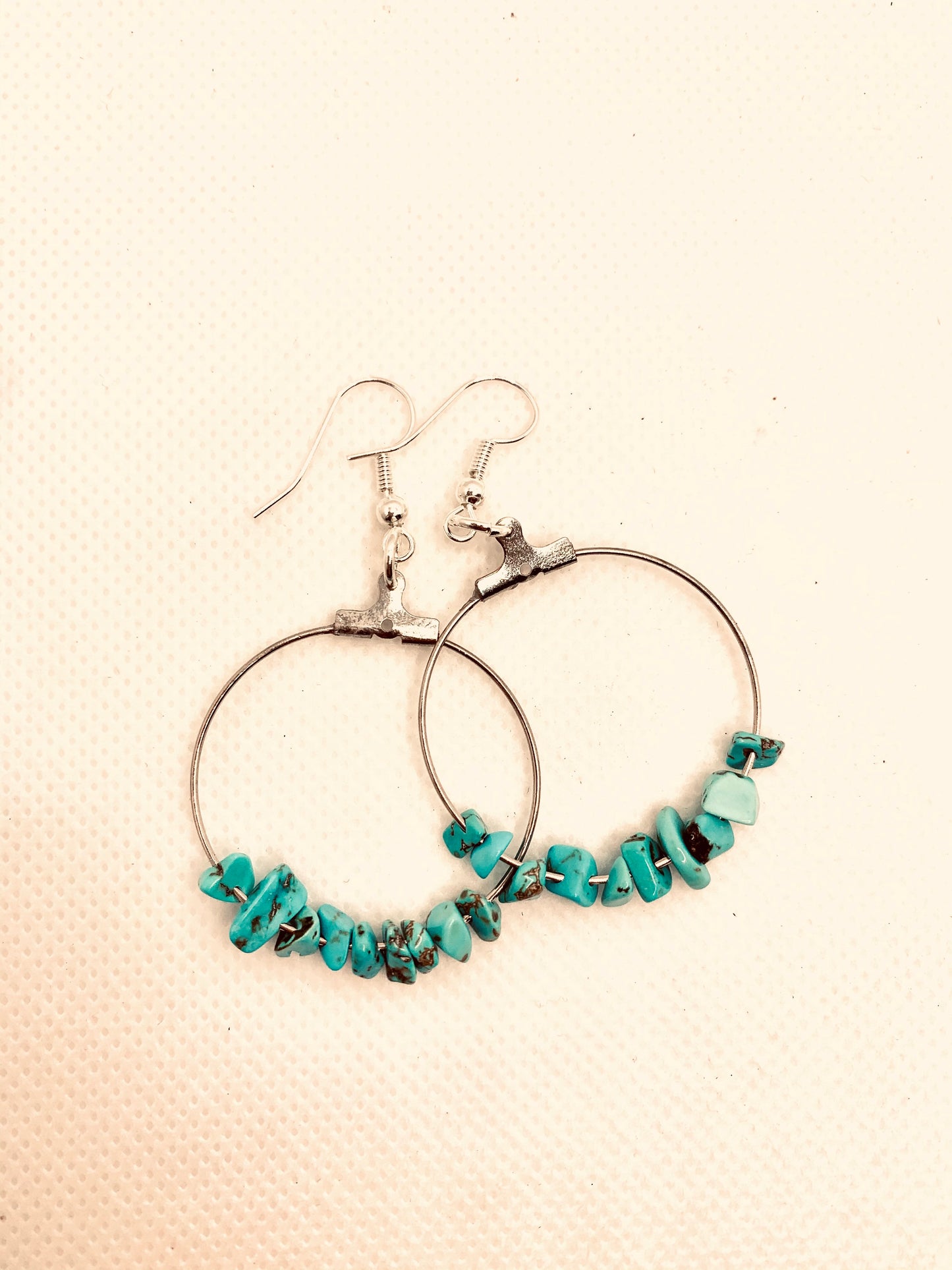 Turquoise Natural Stone Hoop Earrings