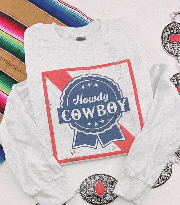 Howdy Cowboy Long Sleeve Graphic