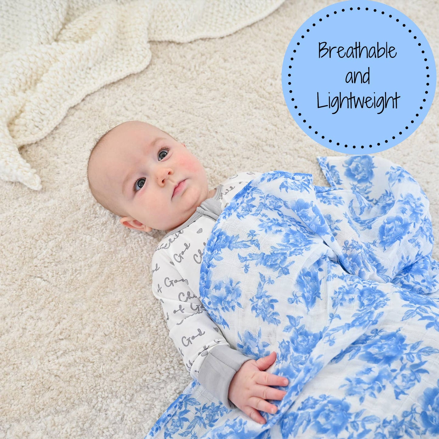 Peony For Your Thoughts Baby Muslin Swaddle Blanket