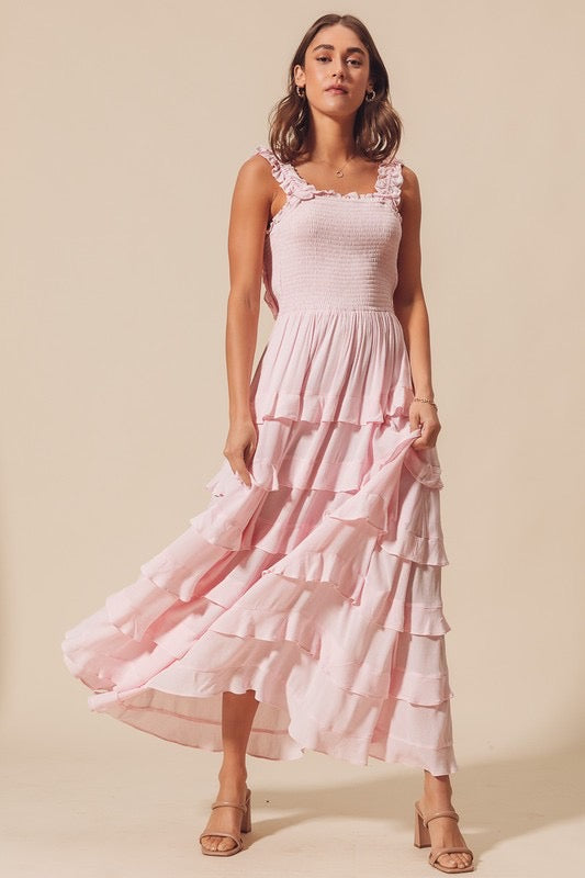 The Lahela Ruffle Dress *Light Pink