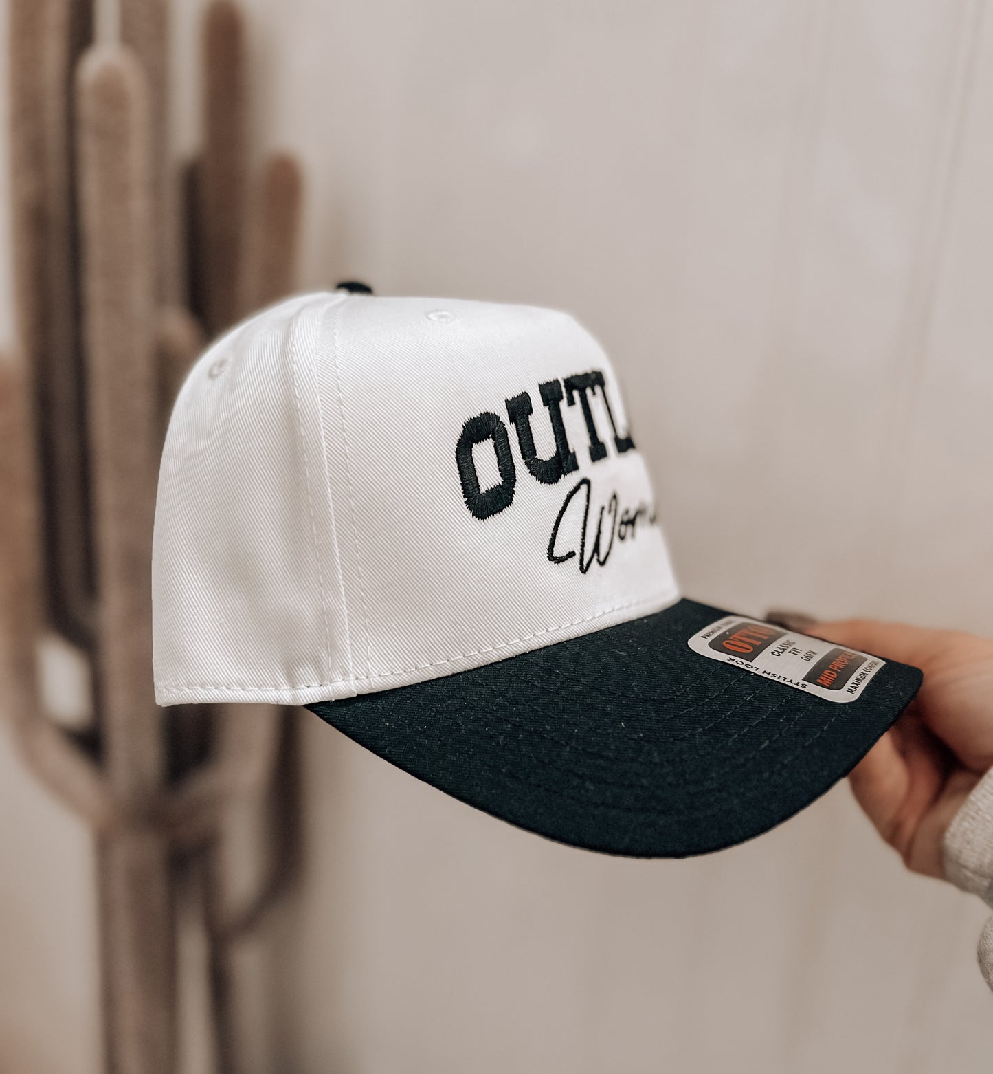 Outlaw Woman Trucker Hat *Black & White