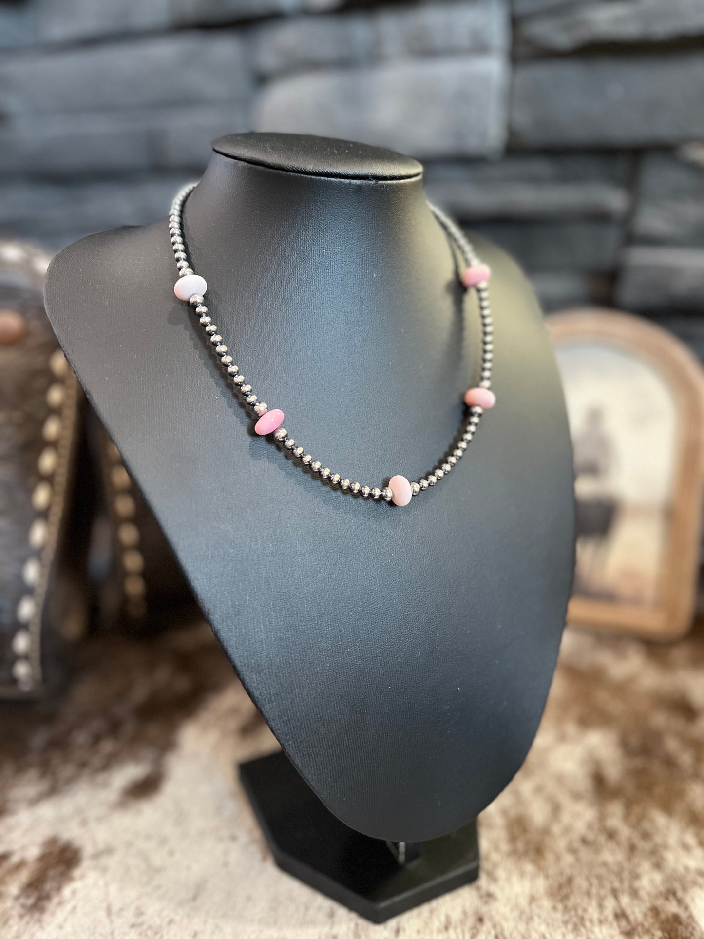 Pink Conch Saucer Necklace