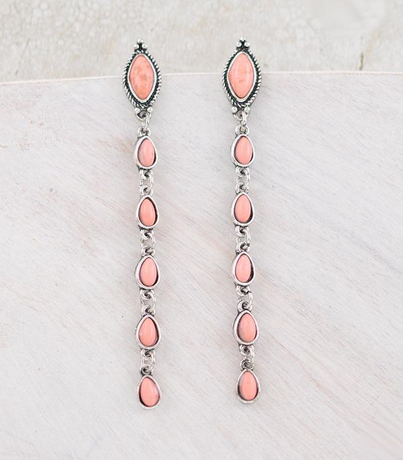 Peach Drop Earrings