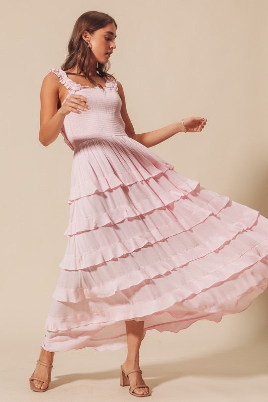 The Lahela Ruffle Dress *Light Pink