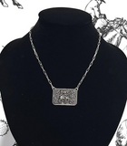Cowboy Bronco Pendant Necklace