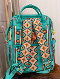 Teal Wrangler Aztec Diaper Bag