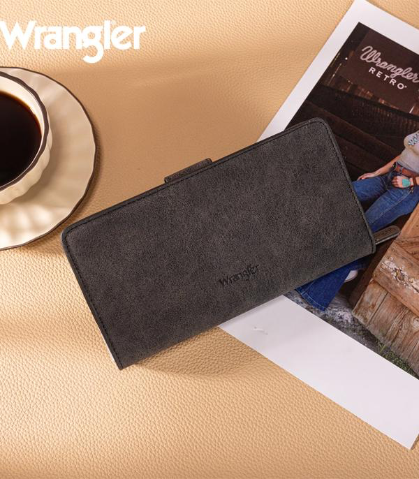 Wrangler Western Floral Tooled Wallet *Black