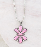 Semi Stone Cluster Necklace