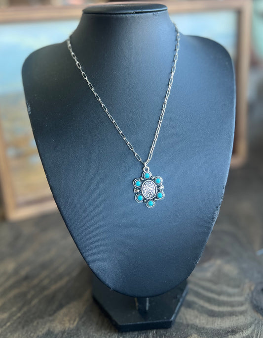 Turquoise Cluster Tooling Necklace