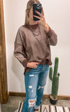 The Darla Two Tone Sweater *Brown