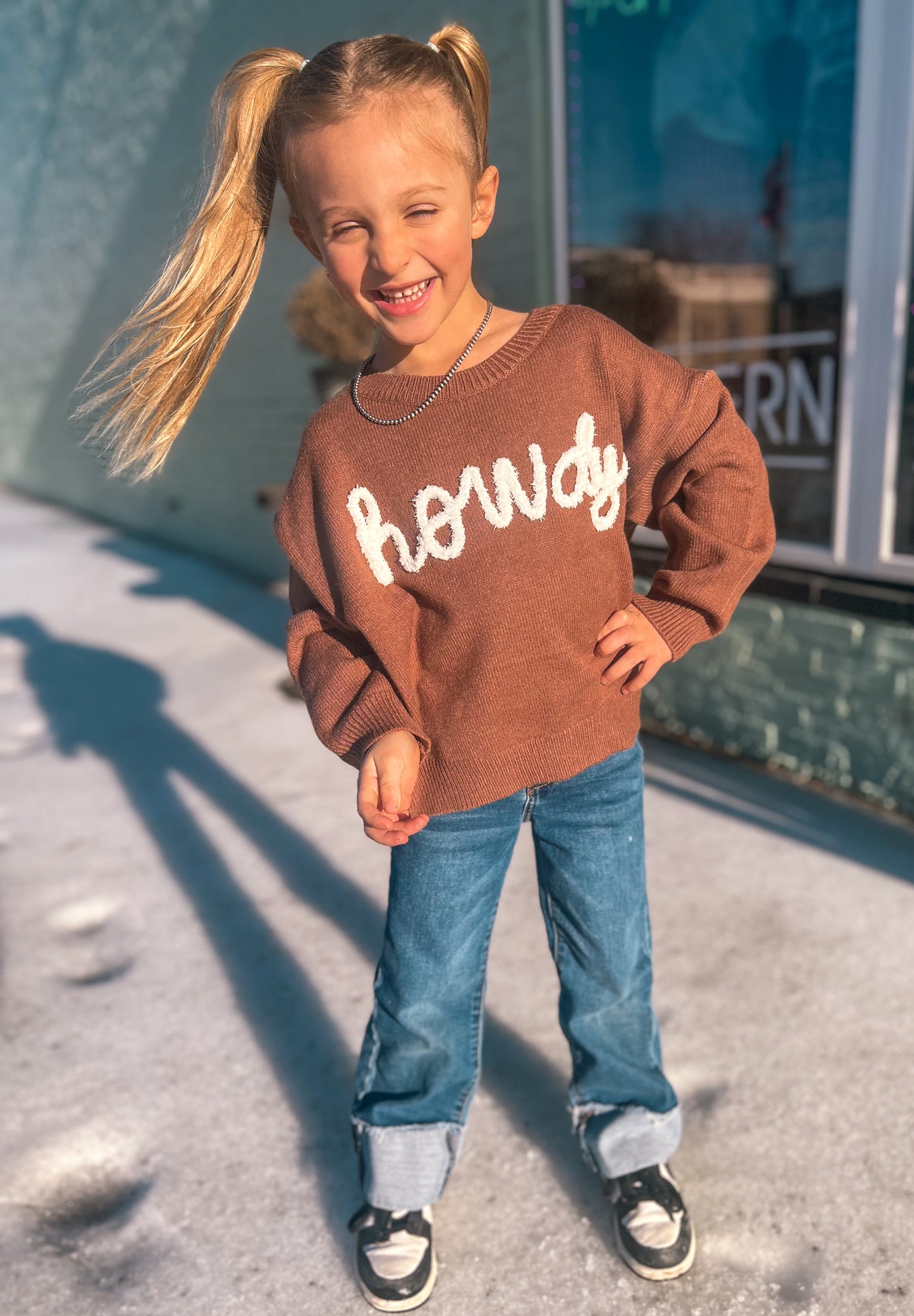Brown Howdy Sweater- Toddler/Kids