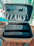 Tooled Leather 2 Tier Travel Jewelry Case