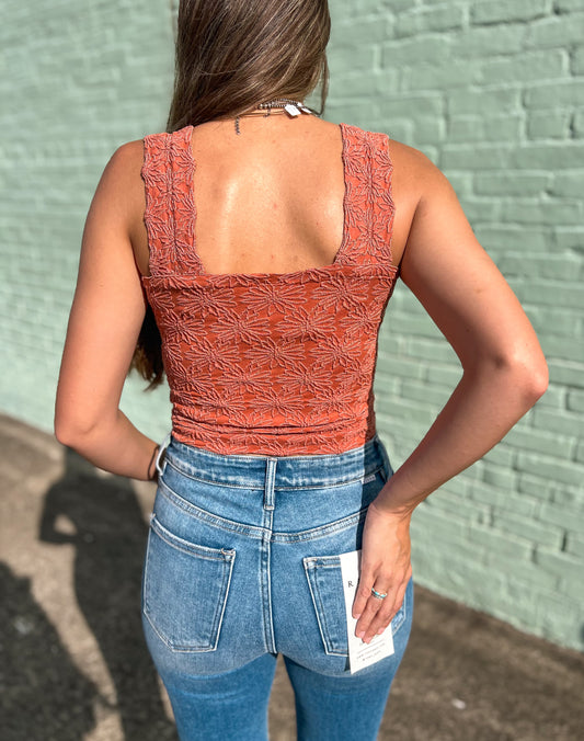The Caeley Floral Jacquard Tank