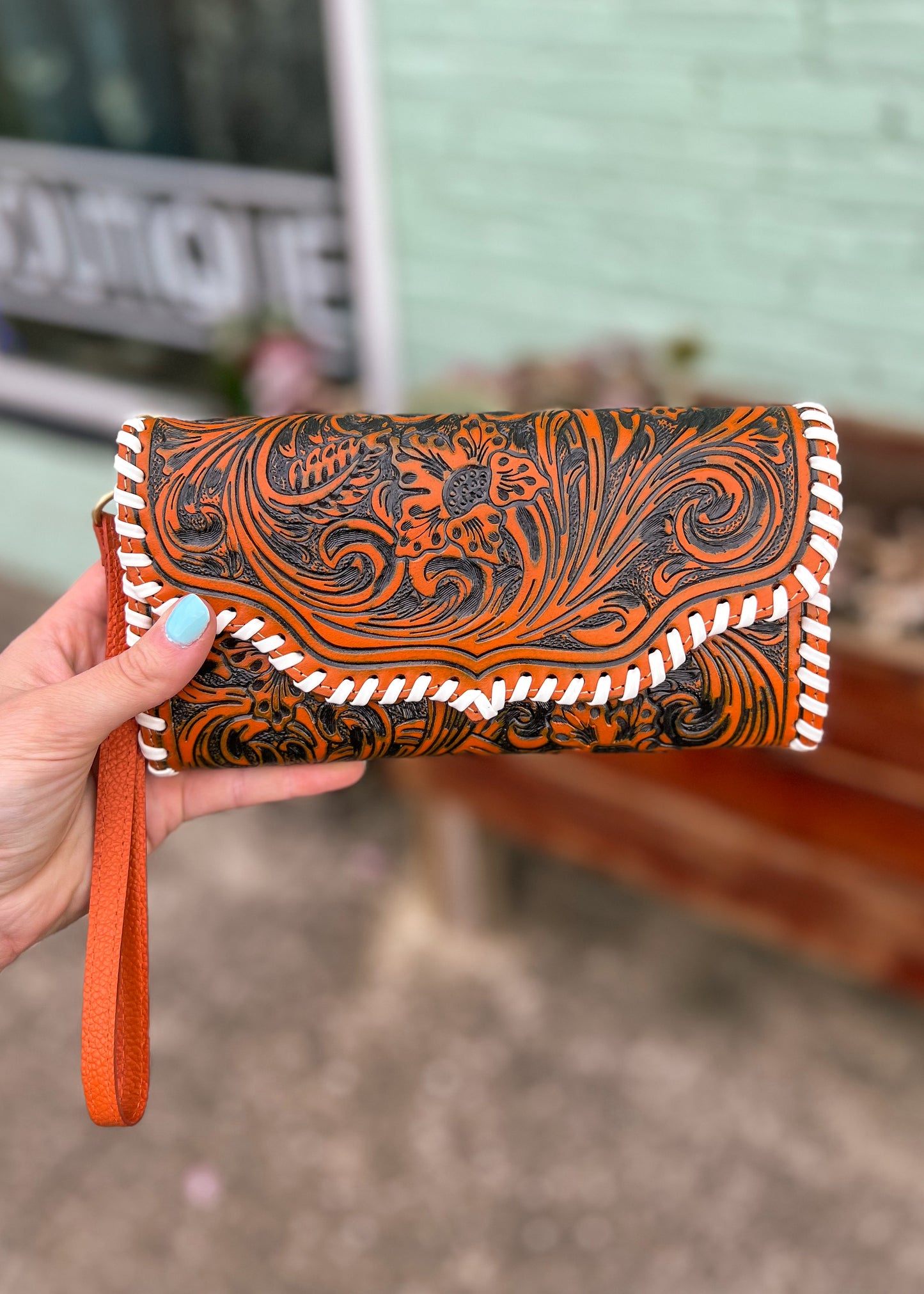 Desert Roses Wallet in Crimson *Orange
