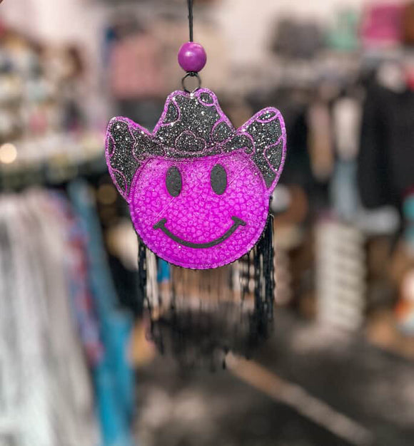 Smile Cowboy Freshie-Leather