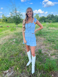 Baby Blue Smocked Ruffle Mini Dress