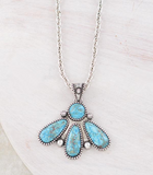 Semi Stone Cluster Necklace