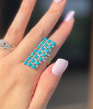 Cluster Rectangle Turquoise Ring *Size 7