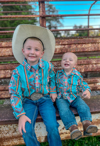 Kids Stagecoach Button Up