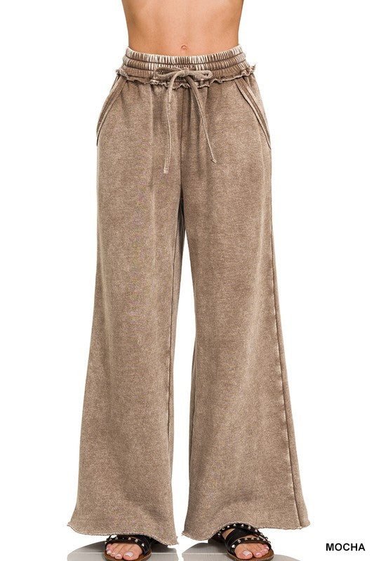 Mineral Wash Palazzo Sweatpants