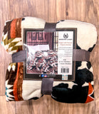 Aztec Cow Twin Throw Blanket