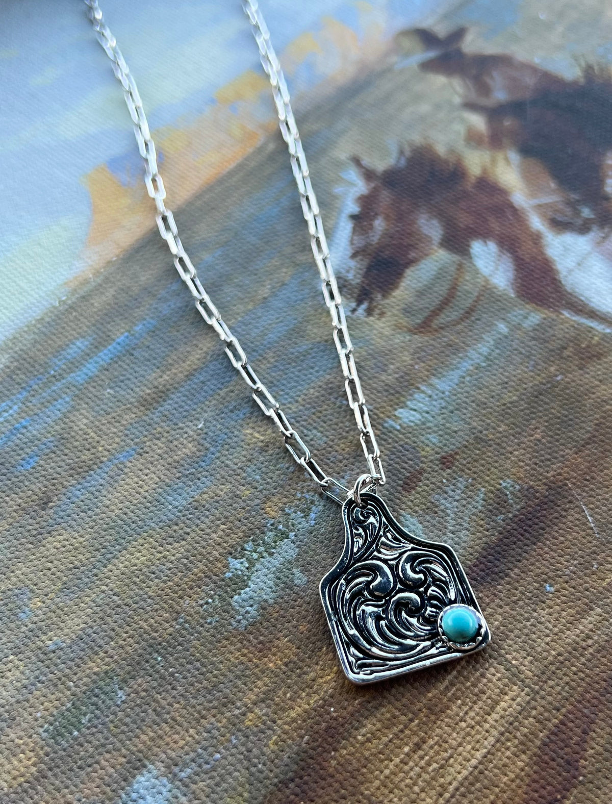 Tooled Cowtag Necklace