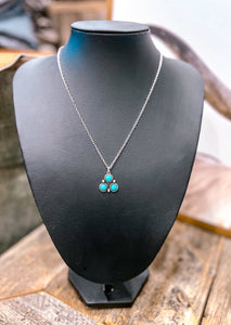 3 Stone Turquoise Necklace