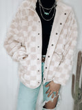 Checkered Sherpa Buttoned Jacket