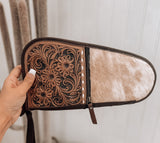 Cowhide Tooled Leather Pistol Case