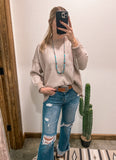 The Darla Two Tone Sweater *Ash Mocha