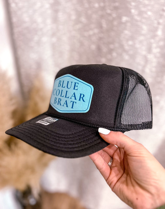 Blue Collar Brat Trucker Hat- Turquoise