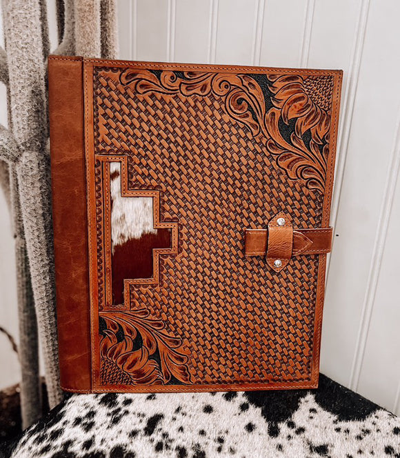 Cowhide & Tooled Leather Planner